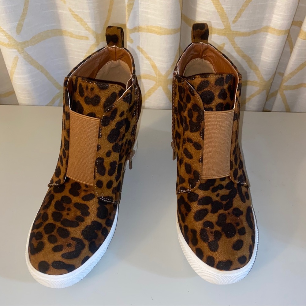Leopard print booties